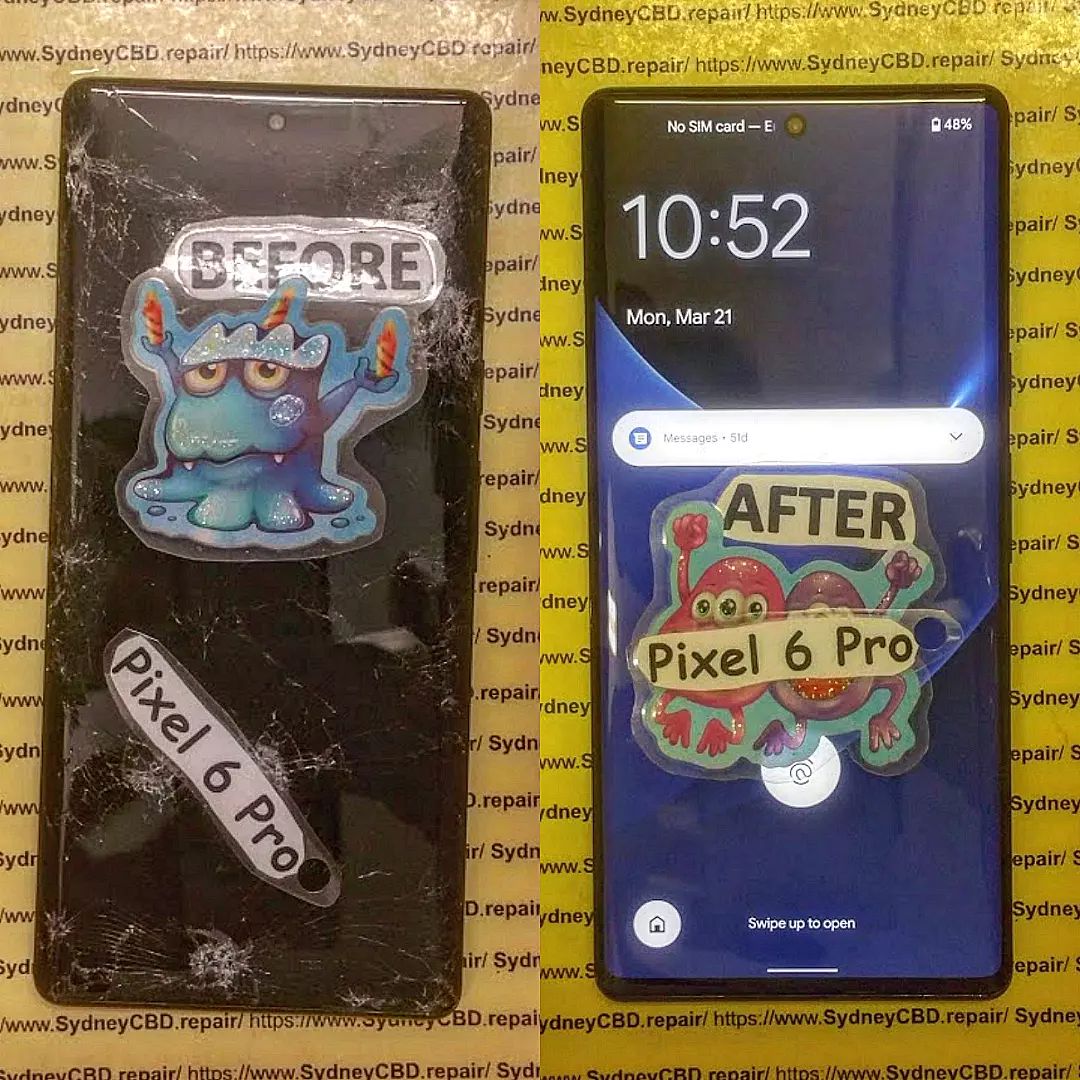 Before / After Google Pixel 6 Pro Screen Replacement